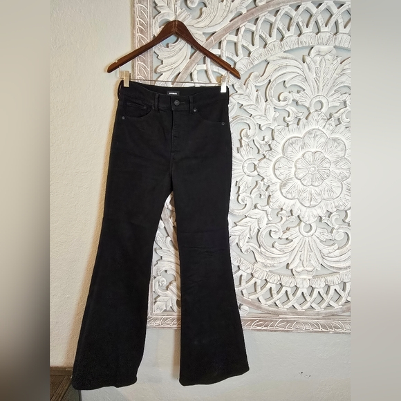 Express Women's High-Waisted Black SuperSoft Flare Jeans Bell 90s 2S - Picture 2 of 7